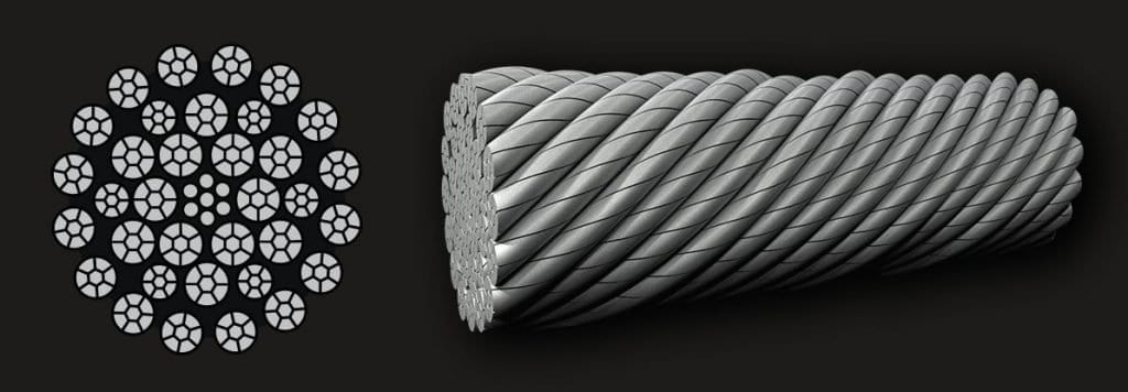 35X7 (6/1) Compacted – Rotation Resistant Steel Wire Rope