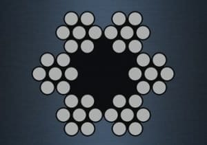 6×7 (6/1) – Συρματόσχοινο με πυρήνα ινών