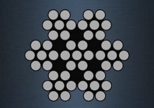 7×7 (6/1) – وائر اسٹرینڈ کور جستی وائر رسی
