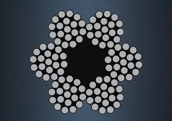 6×19 (12/6/1) – Συρματόσχοινο από γαλβανισμένο χάλυβα με πυρήνα ινών