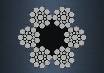 6×19 (9/9/1) Seale – Συρματόσχοινο από γαλβανισμένο ατσάλι με πυρήνα ινών