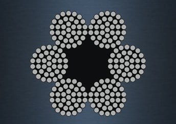 6×37 (18/12/6/1) – Συρματόσχοινο από γαλβανισμένο χάλυβα με πυρήνα ινών
