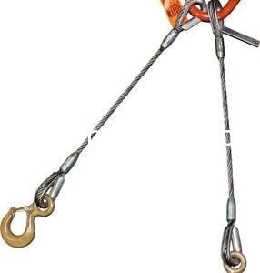 7/8” Sliding Choker Hook Wire Rope Sling Flemish Eye Loop to Heavy-Duty thimble