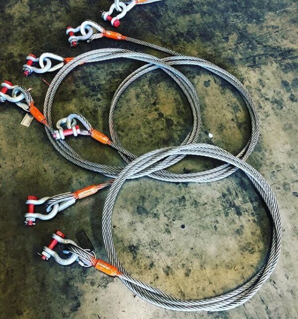 1" Twee-been staalkabel Sling Vingerhoed-naar-schroef Pin Anker Shackle Langwerpige Master link