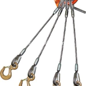 Four - Leg Wire Rope Sling Eye Hooks With Safety Latches Oblong Master Link