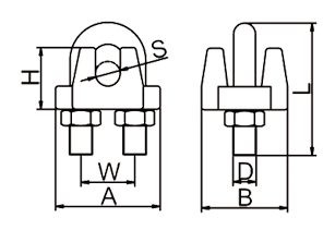 jis wire rope clip drawing