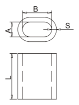Zeichnung einer ovalen Aluminiumzwinge
