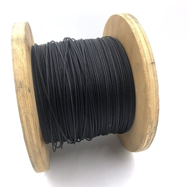 Ocelové lano černé barvy pro zvedání 1