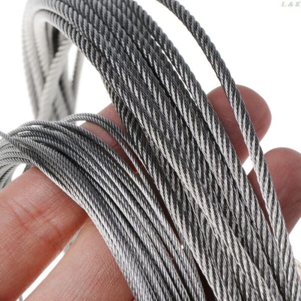 New 10m 304 Stainless Steel Wire Rope Soft Fishing Lifting Cable 7X7 Clothesline - imagine 3