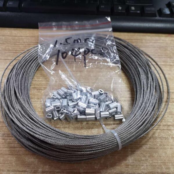 50M/100M 1.8mm diameter 304 stainless steel wire rope softer fishing lifting cable 7X7 Structure 1.8m diameter - Slika 5