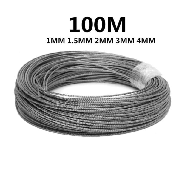 5 Metres of 1.5-2mm PVC Covered 304 Stainless Steel Wire Rope 
