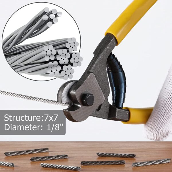 Deck Railing Cable with Cutter T316 Stainless Steel Wire Rope 7x7 Strands Construction 3