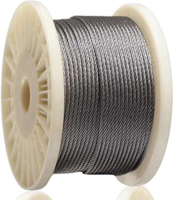 Wire Rope 18 Inch Stainless Steel Aircraft Cable for Decking Railings 250 FT 7x7 Strands Construction 1