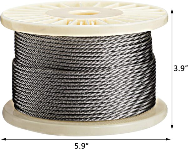 Wire Rope 18 Inch Stainless Steel Aircraft Cable for Decking Railings 250 FT 7x7 Strands Construction 2