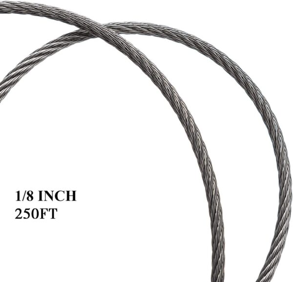 Wire Rope 1/8 Inch Stainless Steel Aircraft Cable for Decking Railings, 250 FT, 7x7 Strands Construction - Image 4
