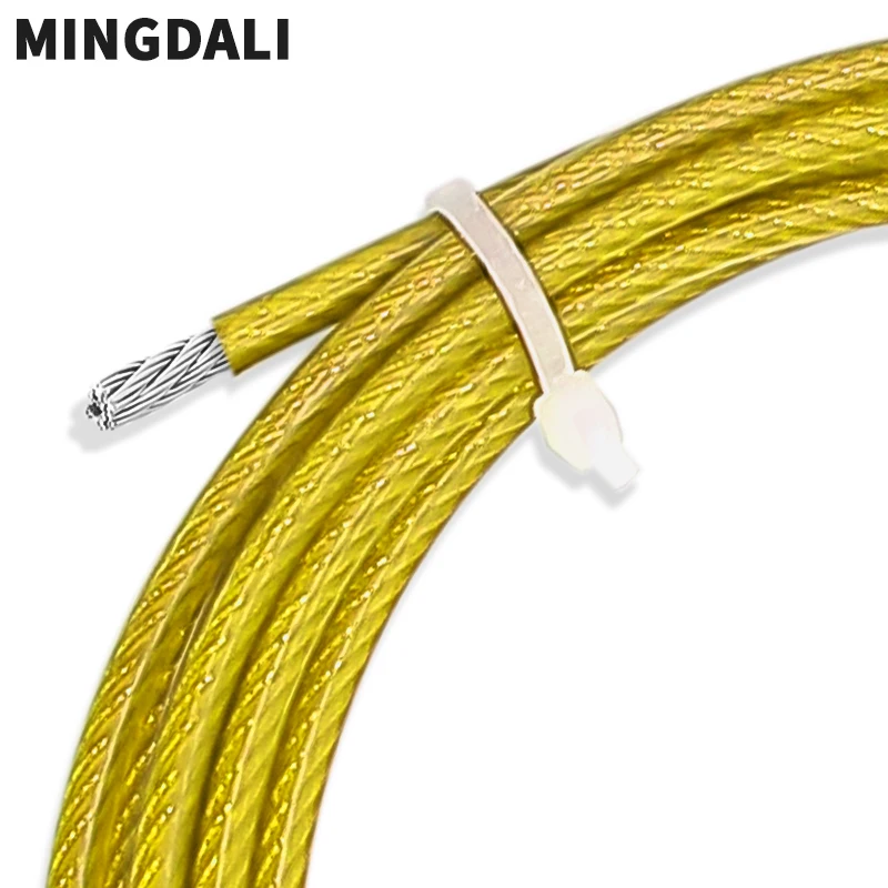 1/1.2/1.5/2/3/4/5/6mm PVC cable rope surface yellow coating lamp rope advertising board hanging rope clothesline - Image 4