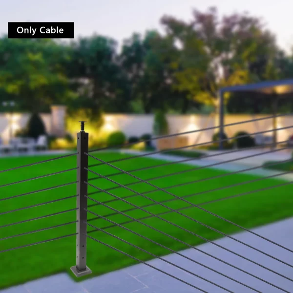 250ft Black Cable Railing T316 Stainless Steel Wire Rope Cable Strand 1/8" - Afbeelding 3