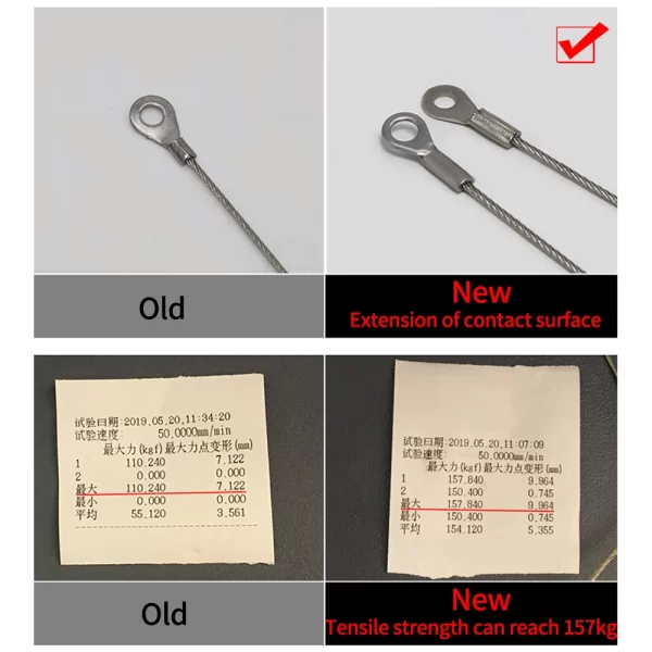 4pcs Stainless Steel Cable Eyelet Ended With 1/2mm Wire Rope – Durable Safety Lanyard Solution - Image 5