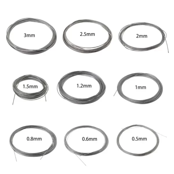 New 10m 304 Stainless Steel Wire Rope Soft Fishing Lifting Cable 7×7 Clothesline - Image 2