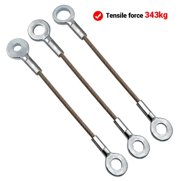 Heavy-Duty PVC Coated Safety Lanyard - 304 Stainless Steel Wire Rope with M8 Eyelets (2-Pack) 🛡️